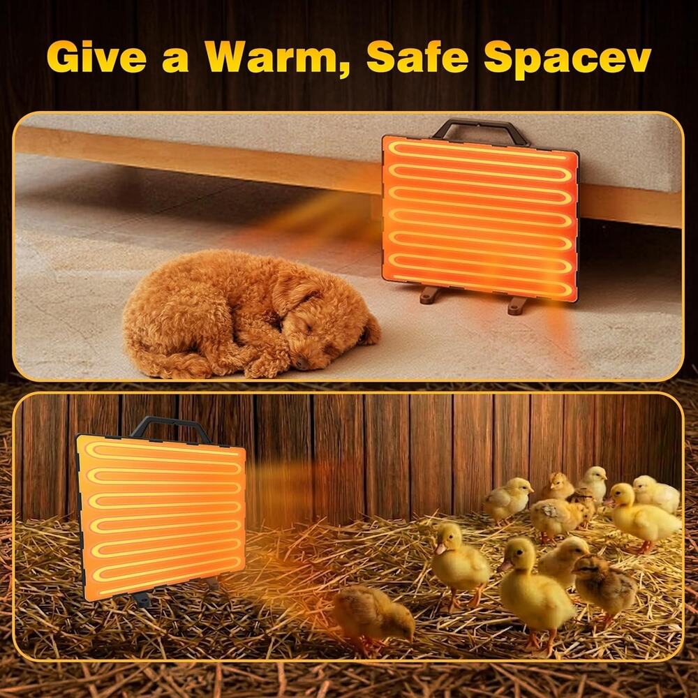 Chicken Coop Heater for Winter, Safe 140W Radiant Heat Panel with ETL Certificat - Picture 5 of 5